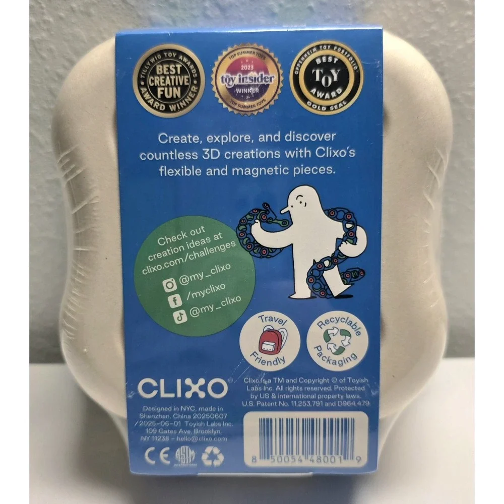 Clixo Grab & Go Green/Blue Magnetic Building Set for Creative Thinking 15 Pieces